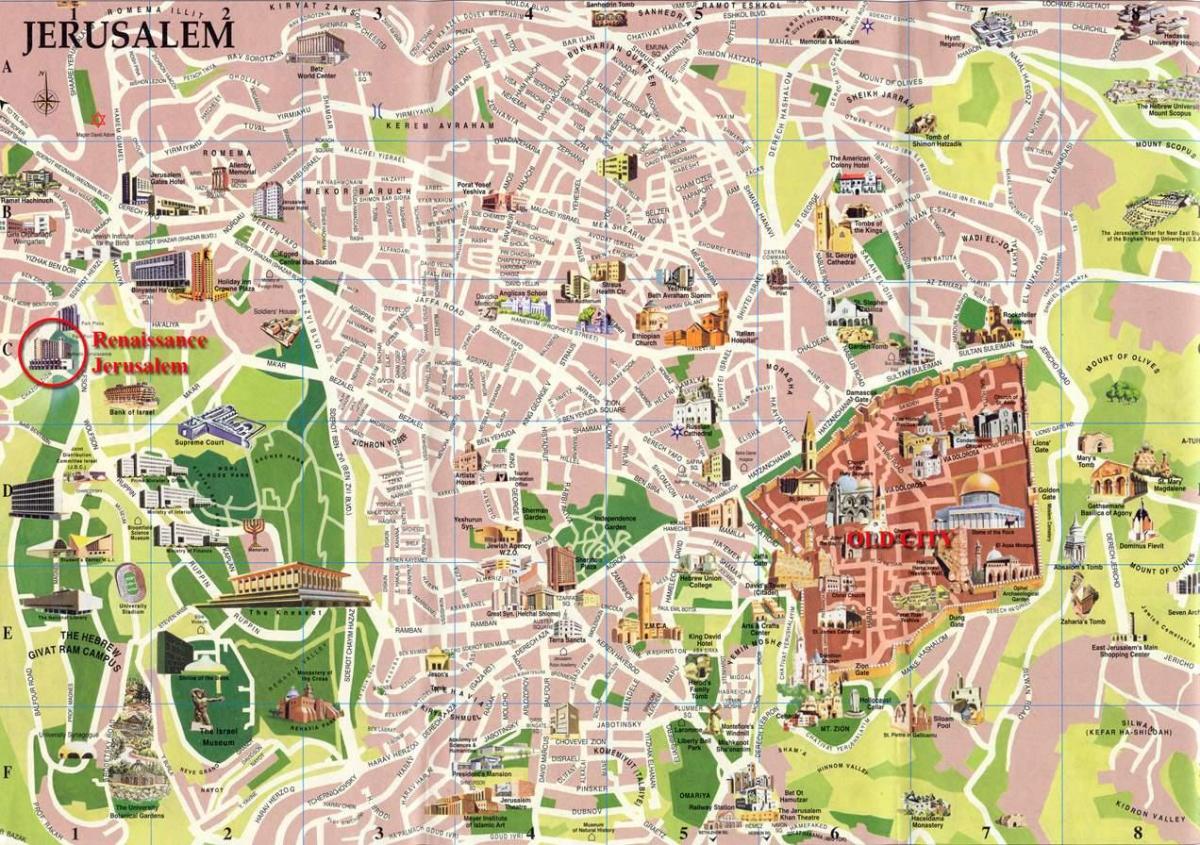 Straßenkarte von Jerusalem