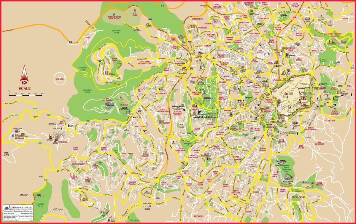 touristische Karte von Jerusalem