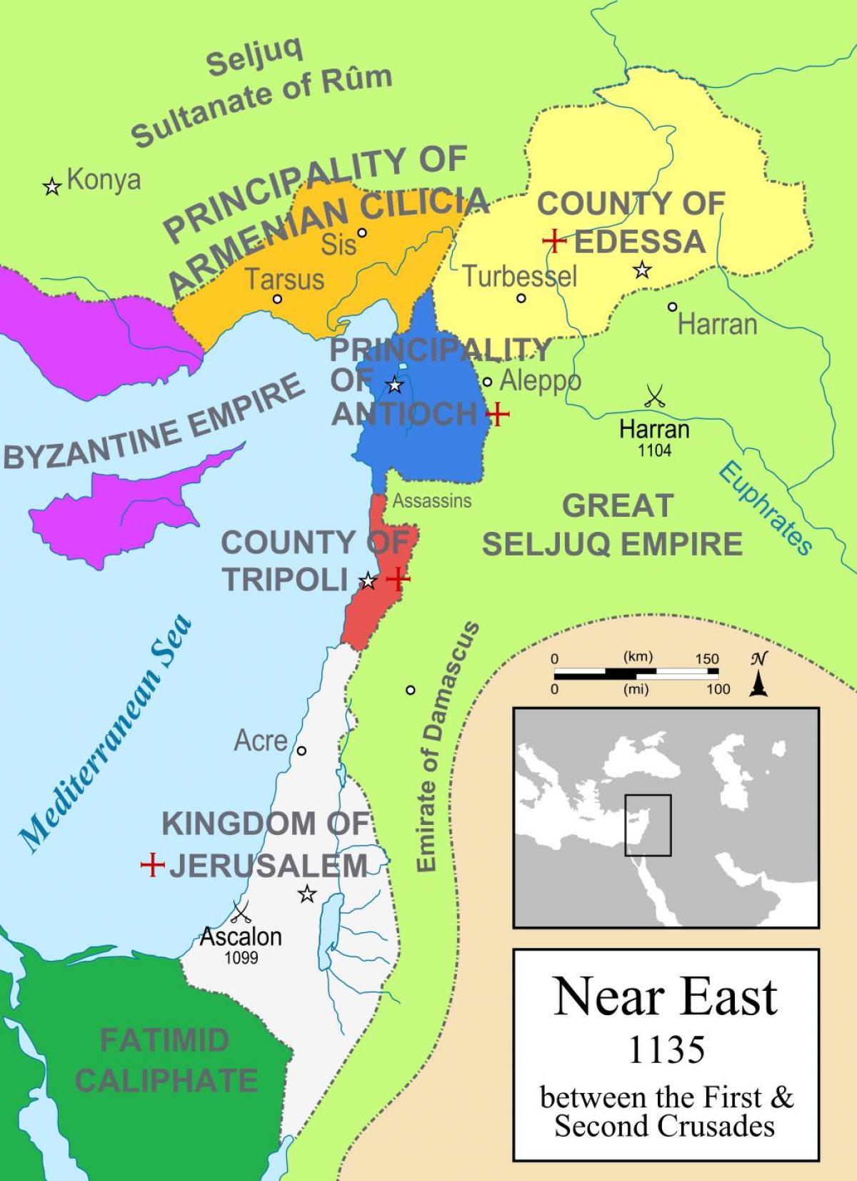 Karte des Königreichs von Jerusalem