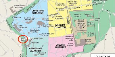 Karte von Jaffa-Tor, Jerusalem