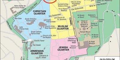 Karte von Damaskus-Tor in Jerusalem