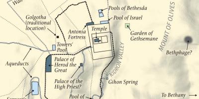 Karte von garden of gethsemane