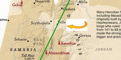 Karte von Jerusalem nach Damaskus