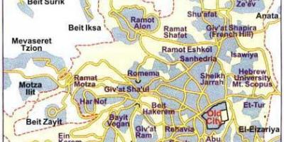 Karte von Jerusalem Nachbarschaften
