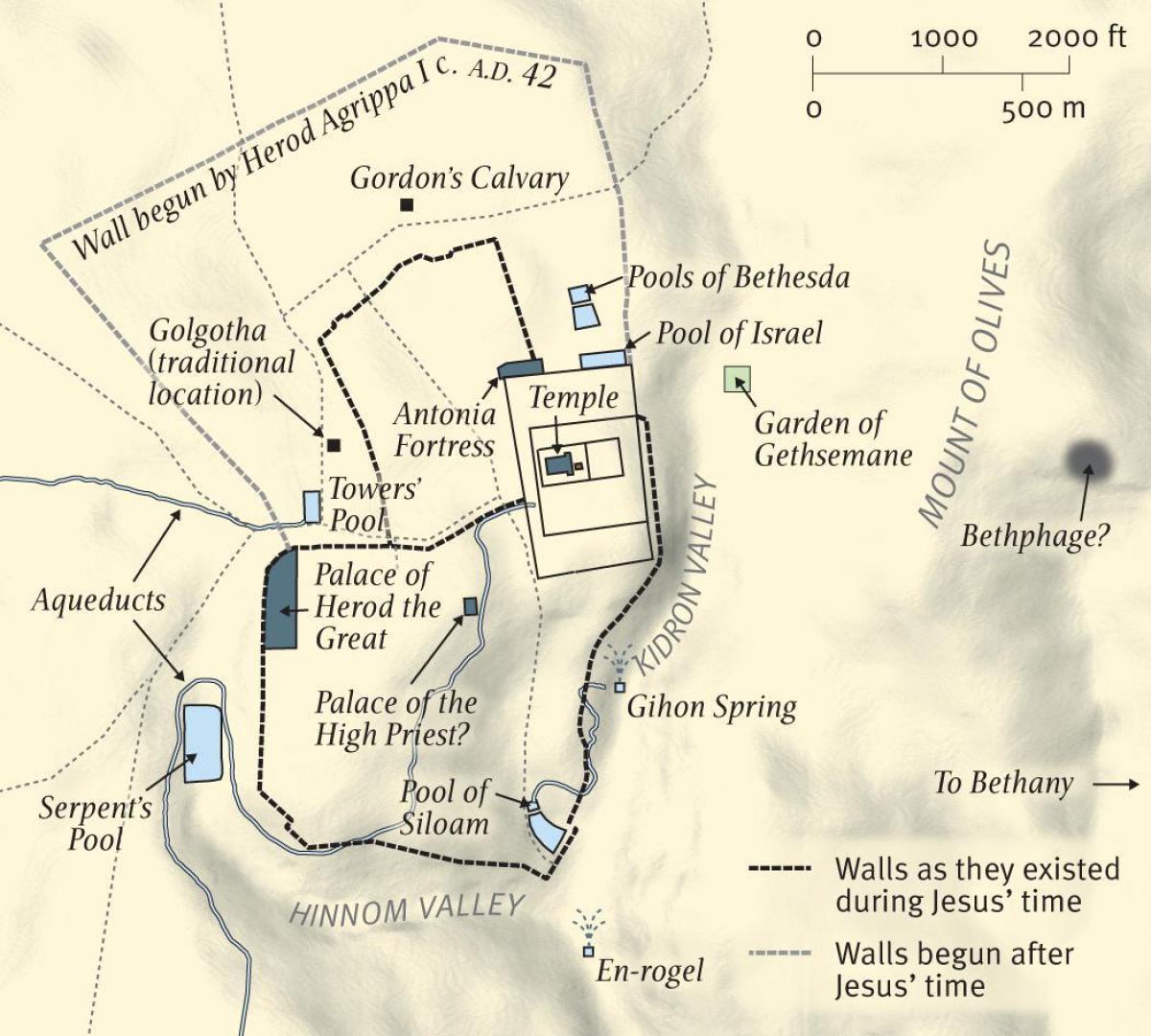 Karte von garden of gethsemane