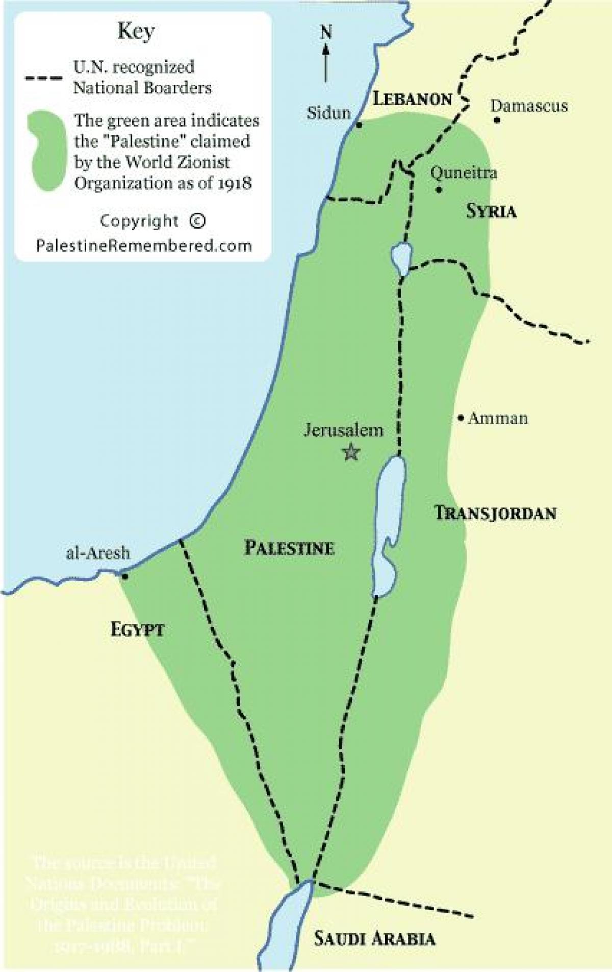 Karte von zionistischen