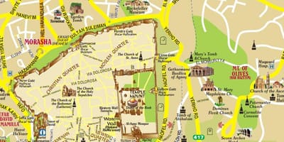 Karte von ölberg und Jerusalem